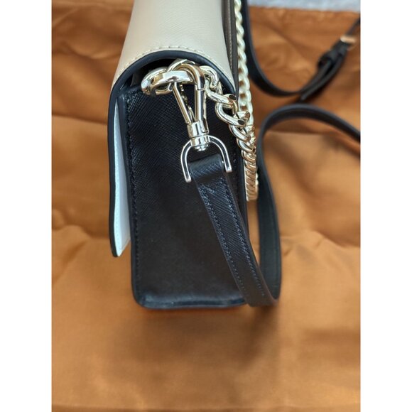 Kate Spade Carson Saffiano Leather Convertible Crossbody Warm Beige Black NWOT - Picture 7 of 16